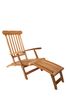 Charles Bentley Natural Outdoor Teak Steamer Chair Sun Lounger