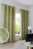 Green Collection Luxe Heavyweight Palm Velvet Eyelet Curtains