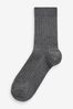 Mid Grey 7 Pack Ribbed Cotton Rich Socks