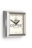 Jones Clocks Silver Chrome Coffee Wall Clock