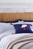 Joules Blue Puffin Seersucker Cotton Duvet Cover and Pillowcase Set