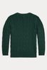 Polo Ralph Lauren Boys Green Cable Knit Logo Jumper