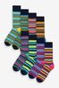 Bright Stripe 8 Pack Pattern Socks