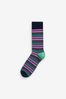 Bright Stripe 8 Pack Pattern Socks