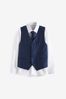 Navy Blue Waistcoat, Shirt com & Cravat Occasion Set (12mths-16yrs)