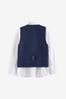 Navy Blue Waistcoat, Shirt com & Cravat Occasion Set (12mths-16yrs)