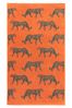 furn. Orange Print Leopard Cotton Towel