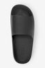 Black Chunky Slider Sandals