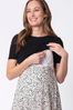 Seraphine Black & White Knitted Top Maternity & Nursing Dress