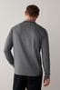 Charcoal Grey Oxford Long Sleeve Pique Polo Shirt