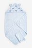 Blue Elephant Newborn Cotton Hooded Baby Towel