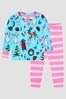 Baby Girls Organic Cotton Cabin Christmas Pyjamas In Blue