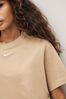Nike Beige Mini Swoosh Oversized T-Shirt