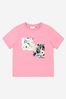 Girls Pink Floral Graphic T-Shirt