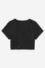 Girls Black Cotton Logo T-Shirt