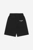 Boys Black Cotton Branded Bermuda Shorts