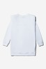 Girls White Cotton Logo Sweatshirt Dress