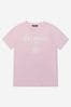 Unisex Pink Cotton Logo Print T-Shirt