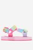 Girls Pink EVA Logo Print Sandals