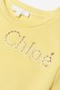 Girls Organic Cotton Fleece Logo Dress in Yellow