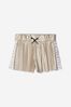 Girls Pleated Logo Shorts in Gold