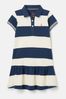 Joules Blue Orla Stripe Short Sleeve Polo Dress