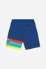Boys Denim Cotton French Terry Shorts in Blue