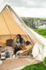 Glawning Cream Outdoor 2 Door 4m Campervan Awning Tent with Waterproof Matting