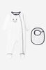 Baby Girls Cotton Sleepsuit Gift Set 2 Piece in White