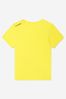 Boys Organic Cotton Logo Print T-Shirt in Yellow