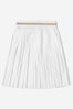 Girls Mid Length Pleated Skirt in White