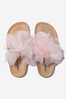 Girls Tulle Flower Glitter Sandals in Pink