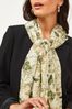 Ecru Butterfly Print Plissé Lightweight Scarf