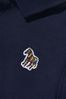 Boys Cotton Logo Polo Shirt in Navy