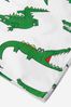 Boys Cotton Jersey Crocodile Print T-Shirt in White