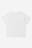 Girls Cotton Jersey Sequin Logo T-Shirt in White