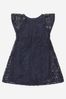 Girls Lace Branded Ceremony Dress in Navy