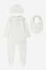 Baby Unisex Cotton Babygrow Gift Set 3 Piece in White