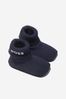 Baby Boys Cotton Knitted Booties And Hat Set in Navy