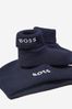 Baby Boys Cotton Knitted Booties And Hat Set in Navy