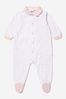 Baby Girls Organic Cotton Sleepsuit And Hat Gift Set in Pink
