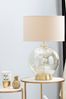 BHS Silver Large Glass Table Lamp