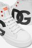 D&G Girls High Top Logo White Trainers