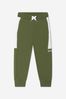 Boys Cotton French Terry Logo Joggers in Green
