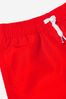 Baby Boys Logo Print Swim Shorts in Red