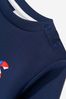 Baby Boys Jersey Sweater With 3D Embroidered Logo in Navy