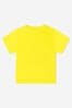 Baby Boys Cotton Jersey Logo Print T-Shirt in Yellow