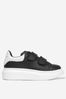 Unisex Leather Velcro Strap Trainers in Black