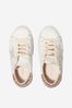 Kids Leather Suede Python Print Super-Star Trainers in White
