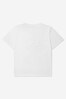 Girls Cotton Strawberry Print T-Shirt in White